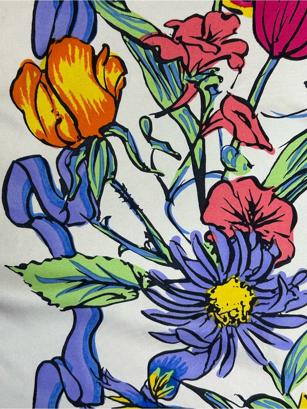 Vintage Silk Floral Scarf Butterflies Tulips
90's Garden Flowers Rare - Picture 7 of 10